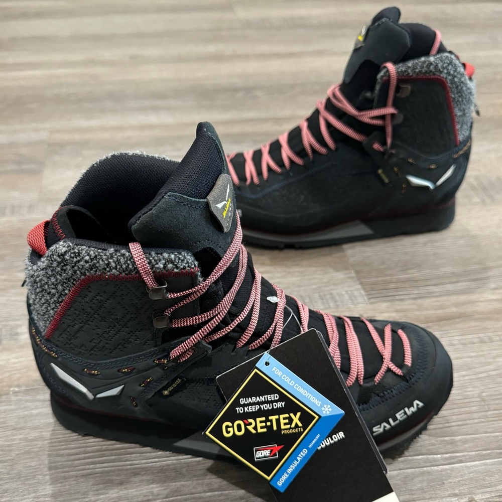 SALEWA Mountain Trainer 2 Winter Mid GTX Asphalt Tawny Port Trail Hiking Sneaker